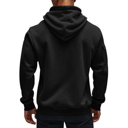 Men's Fleece Workout Athletic Pullover Hoodie Long Sleeve Basic Quarter Zip Pullover Sweatshirt with Kanga Pocket
