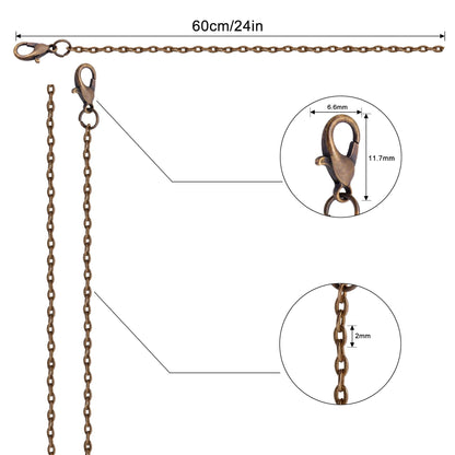 Lemonkey 24 Pack Necklace Chains Bulk,Gold and Silver Plated DIY Cable Link Chains for Jewelry Making 18 Inches