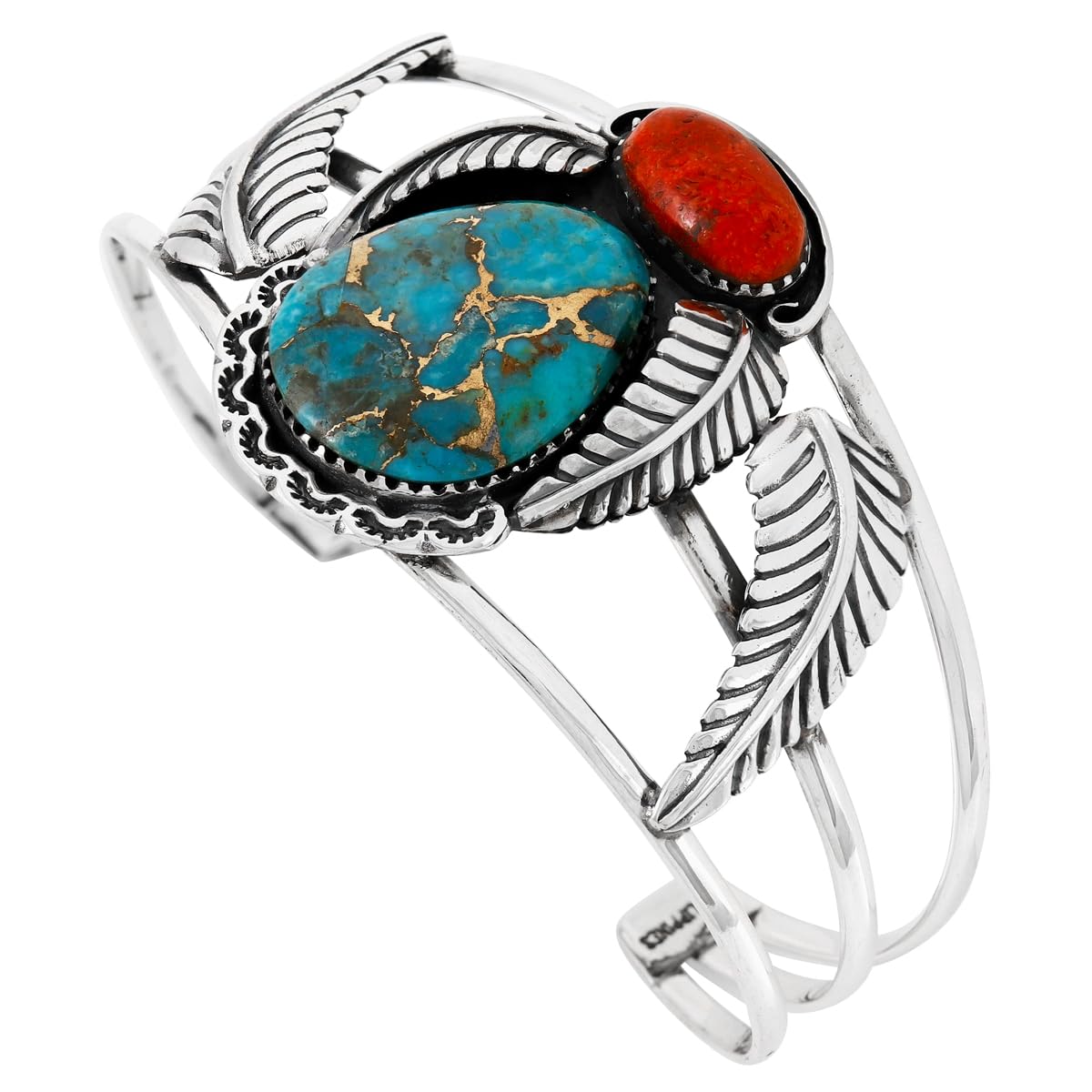 Turquoise Bracelet Sterling Silver 925 Genuine Gemstones Cuff Bracelet