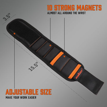 HORUSDY Magnetic Wristband, Gifts for Dad, with Strong Magnets for Holding Screws, Nails, Drilling Bits, Tool Gift for Men