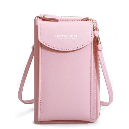 Elegance On-the-Go – Luxe PU Leather Crossbody Shoulder Bag with Phone & Card Organizer