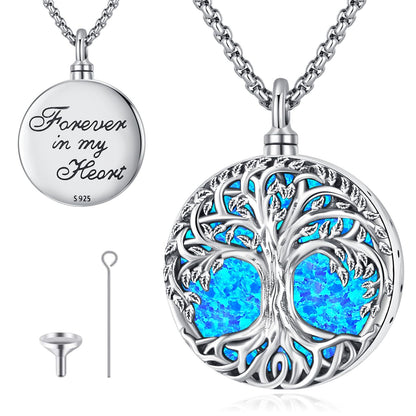 Jewelry Gifts - Tree of Life Necklace Sterling Silver Abalone Shell/Opal/Moonstone/Black Onyx/Turquoise/Malachite/Crystal Family Tree of Life Jewelry for Women Men