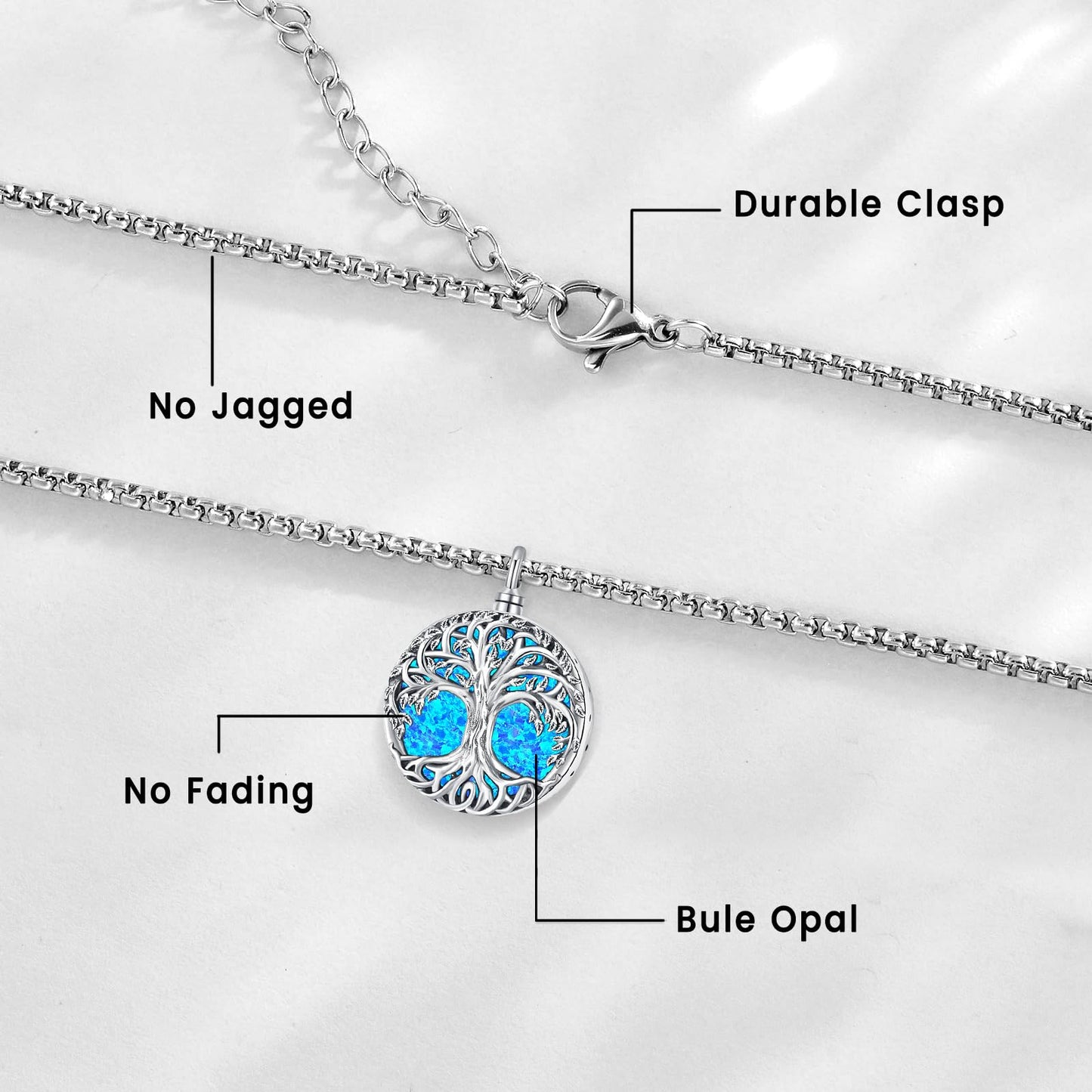 Jewelry Gifts - Tree of Life Necklace Sterling Silver Abalone Shell/Opal/Moonstone/Black Onyx/Turquoise/Malachite/Crystal Family Tree of Life Jewelry for Women Men