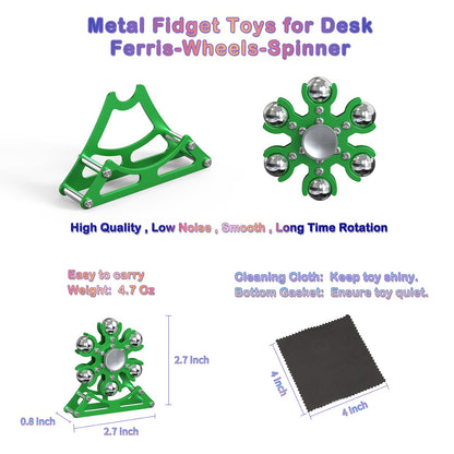 Desk-Fidget-Toys for Ferris-Wheels-Spinner: 4mins Kinetic-Metal-Spinner, Cool-Gadgets-Stuff for Kid Children Teen Adult EDC-Toy, ADHD Tools Stress Relief for Office Home School Men Woman Christmas