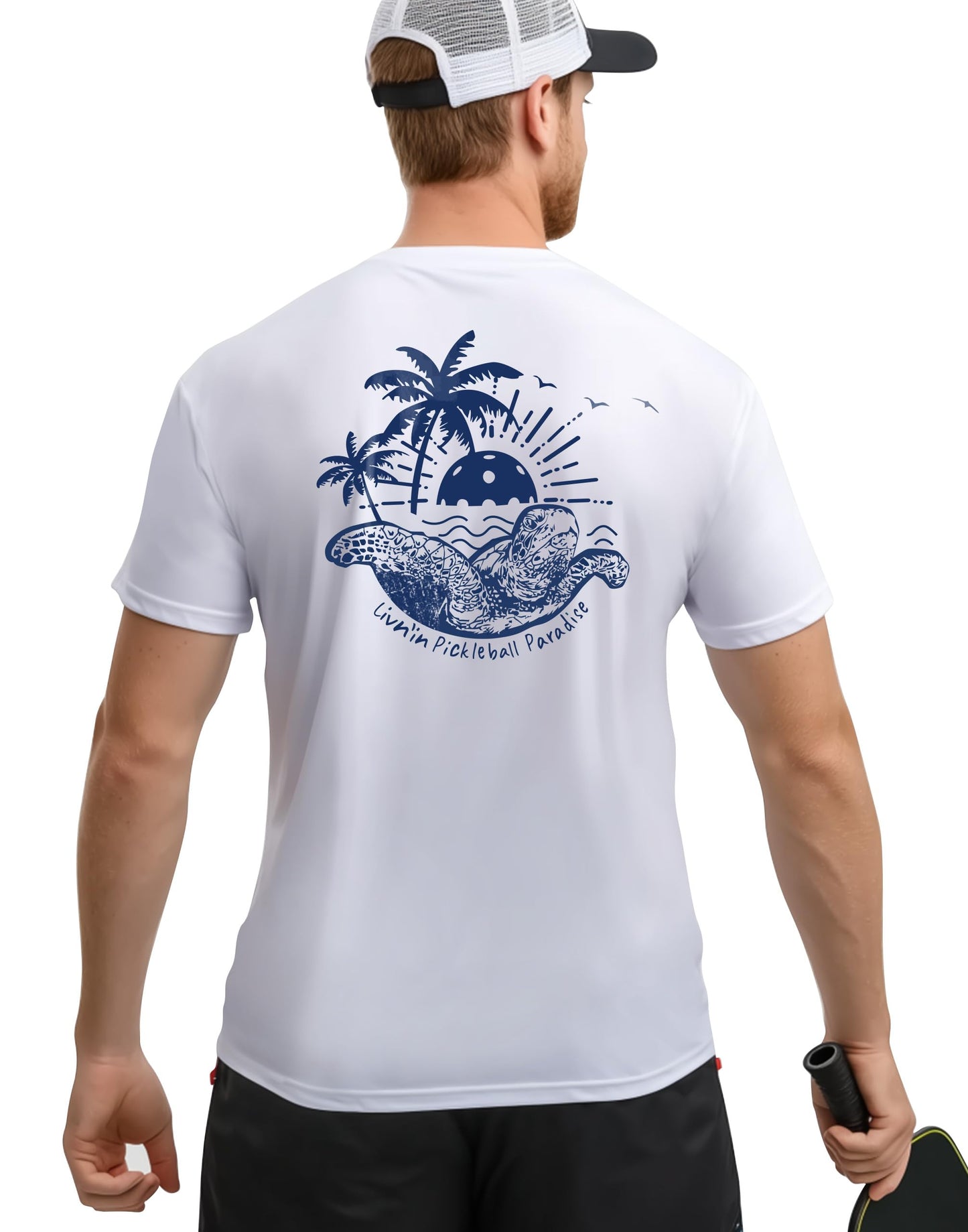 Pickleball Shirts for Men - UPF 50+ Quick Dry Performance Tee Short Sleeve T-Shirt for Pickleball Players