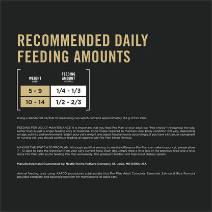 Purina Pro Plan High Protein Cat Food With Probiotics for Cats, Chicken and Rice Formula - 16 lb. Bag