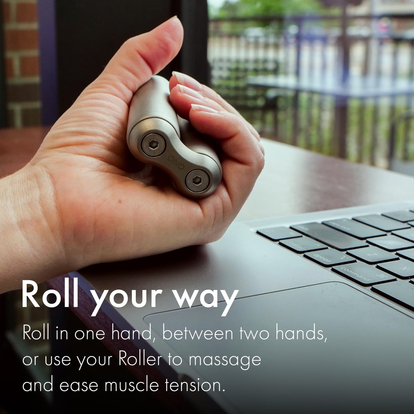 ONO Roller - Handheld Fidget Toy for Adults | Help Relieve Stress, Anxiety, Tension | Promotes Focus, Clarity | Compact, Portable Design (Junior Size/ABS Plastic, Purple)