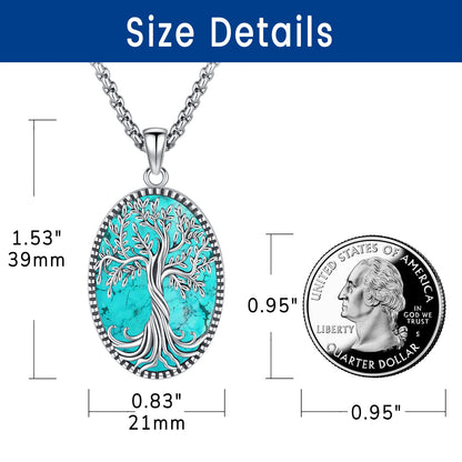 Turquoise Jewelry for Women Men 925 Sterling Silver Pendant Urn Necklaces for Ashes Picture Locket Necklace Thor Hammer Yggdrasil Virgen De Guadalupe St Michael Christopher Judas Witches Knot Necklace