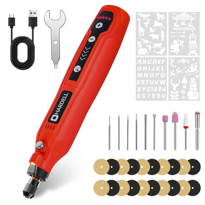 HARDELL Mini Cordless Rotary Tool, 5-Speed and USB Charging Rotary Tool Kit with 69 Accessories, Multi-Purpose 3.7V Power Rotary Tool for Sanding, Polishing, Drilling, Etching, Engraving, DIY Crafts
