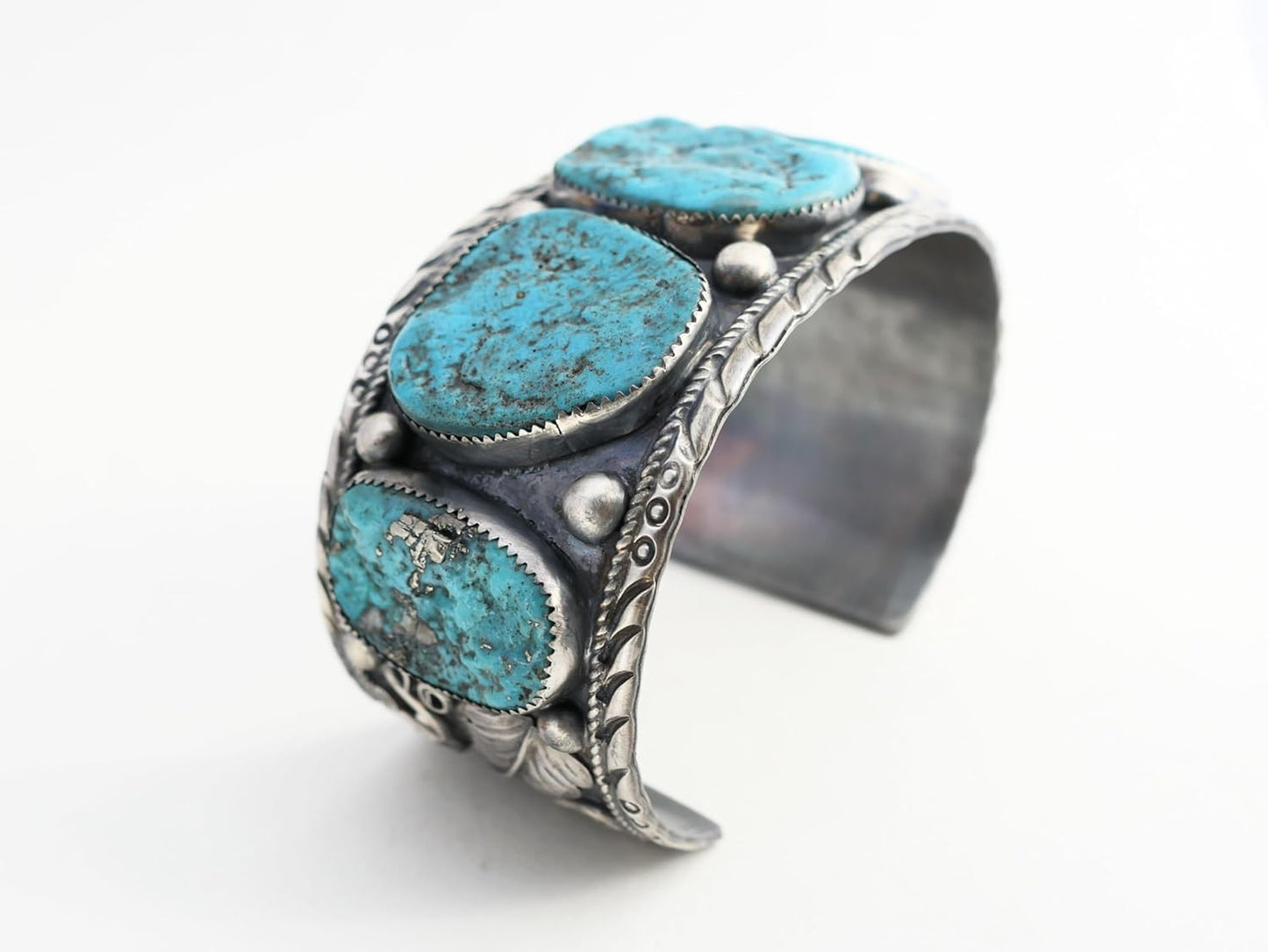 wide mens turquoise cuff silver 8 1/4 inch, Navajo cuff bracelet Kingman turquoise cuff, big silver bracelet for men, blue turquoise jewelry