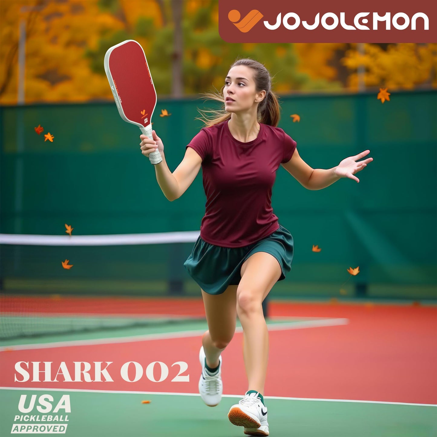 JOJOLEMON Pickleball Paddles, Carbon Fiber Pickleball Paddle with a 16mm Shark Power Polymer Core, The Pickleball Rackets Designed for Ultimate Spin & Consistency