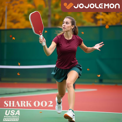 JOJOLEMON Pickleball Paddles, Carbon Fiber Pickleball Paddle with a 16mm Shark Power Polymer Core, The Pickleball Rackets Designed for Ultimate Spin & Consistency