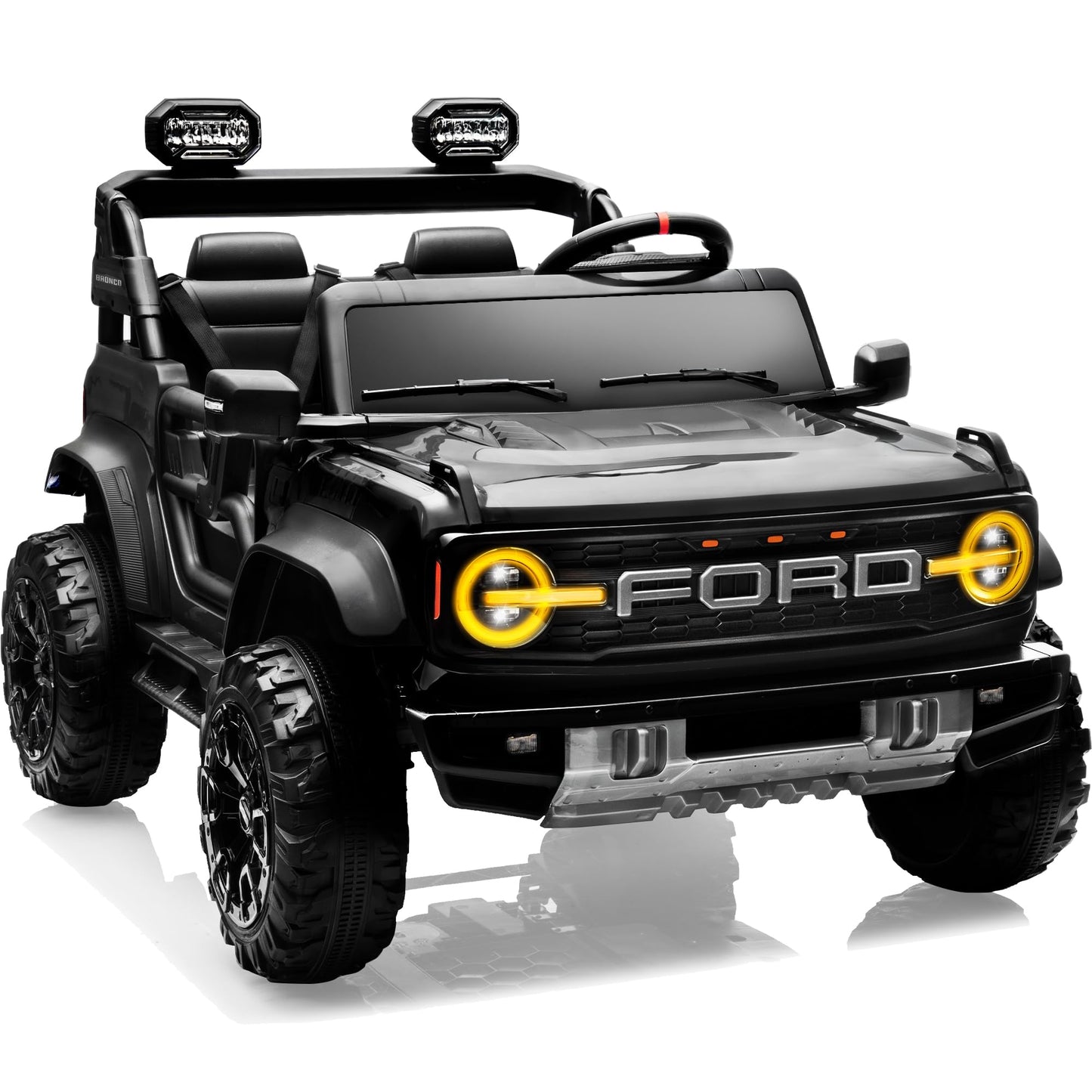 First Ride On 24V Ride on Toys for Big Kids, Licensed Ford Bronco Raptor 2 Seater Ride on Cars with Remote Control, Ride on Truck w/ 4-Wheeler Suspension, 3 Speeds, Led Lights, Bluetooth (24V, Pink) | First Ride On, 24V, for Big Kids, 2 Seater, with Remot
