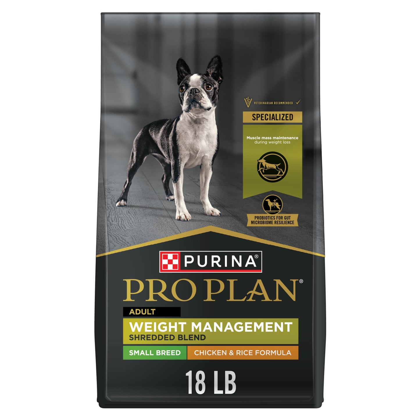 Purina Pro Plan Small Breed Dog Food Shredded Blend Chicken and Rice Formula With Guaranteed Live Probiotics - 34 lb. Bag