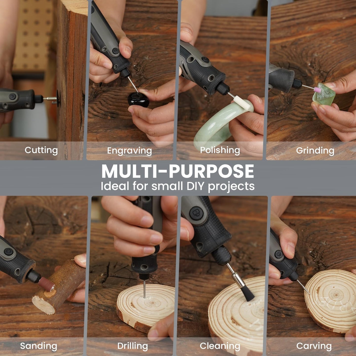 HARDELL Mini Cordless Rotary Tool, 5-Speed and USB Charging Rotary Tool Kit with 69 Accessories, Multi-Purpose 3.7V Power Rotary Tool for Sanding, Polishing, Drilling, Etching, Engraving, DIY Crafts