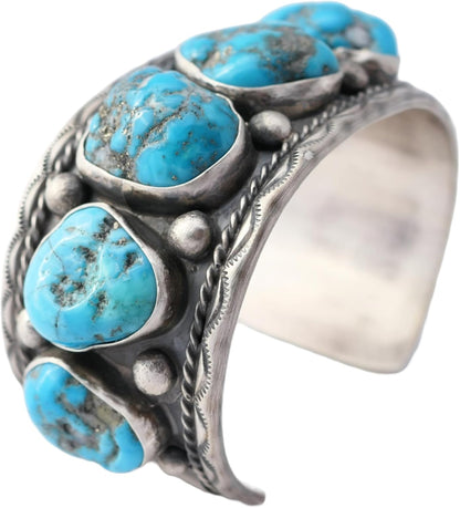 big mens cuff silver turquoise, Navajo cuff bracelet Kingman turquoise cuff, turquoise cuff bracelet silver, Native American pawn jewelry