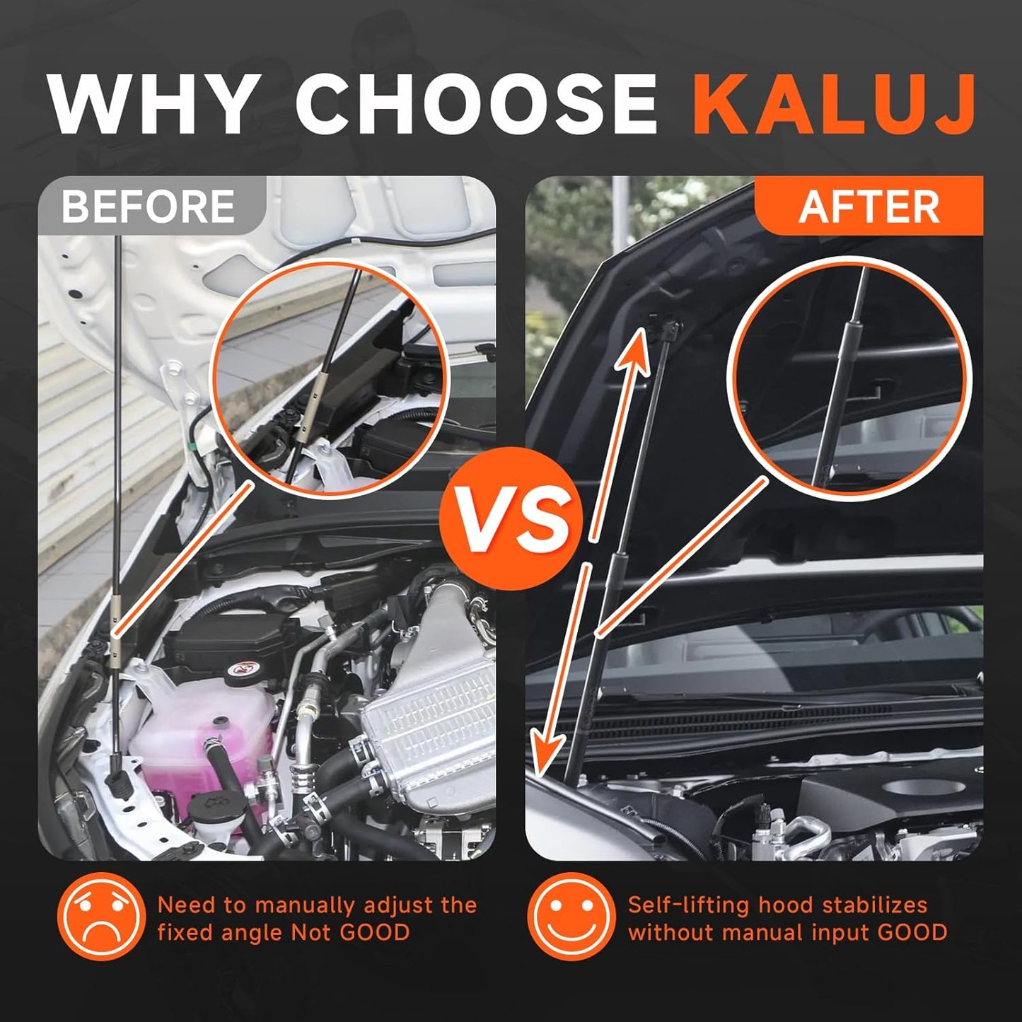 Hood Struts Lift Supports Compatible with Ford Crown Victoria 1992-1997, for Mercury Grand Marquis 1992-1997, for Lincoln Town Car 1998-2002 Sedan Limousine, Replace OE# F3AZ16C826A 4467, 2PCS