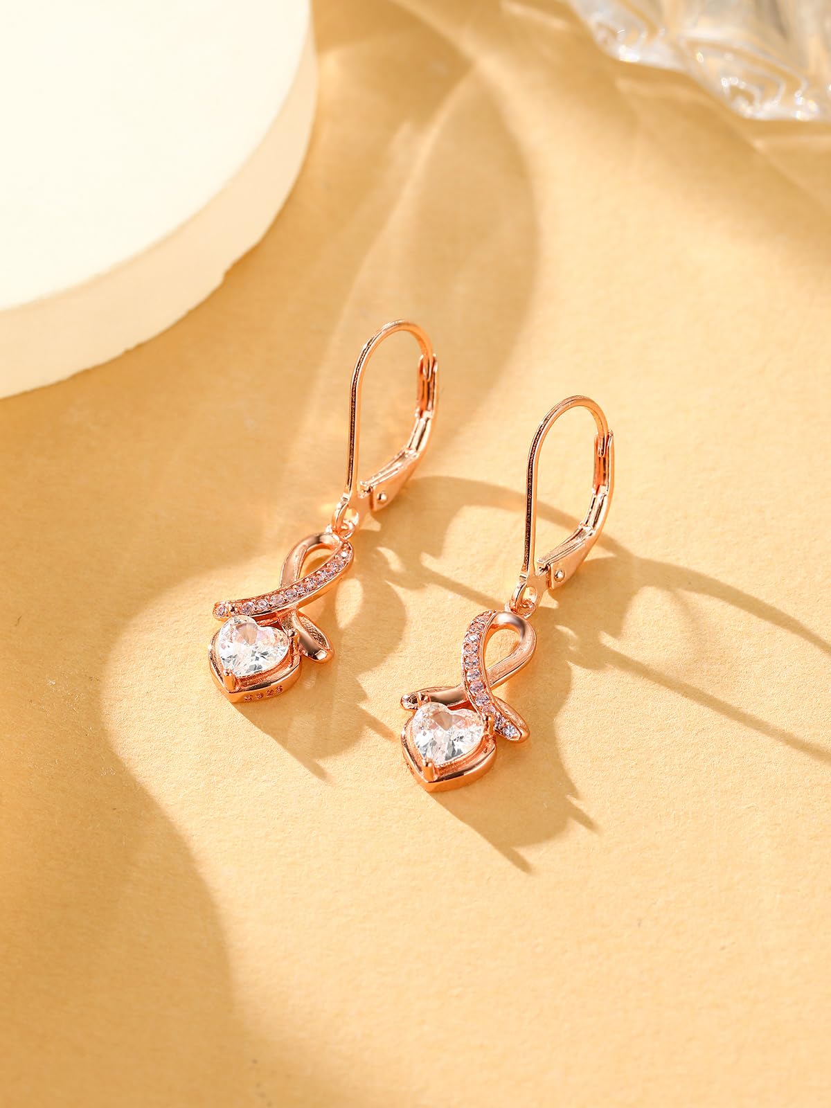 Dangle Earrings 925 Sterling Silver Leverback Earrings Birthday Gift Christmas Sterling Silver Jewelry for Women