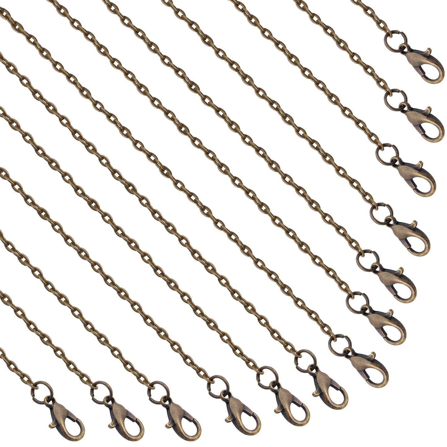 Lemonkey 24 Pack Necklace Chains Bulk,Gold and Silver Plated DIY Cable Link Chains for Jewelry Making 18 Inches