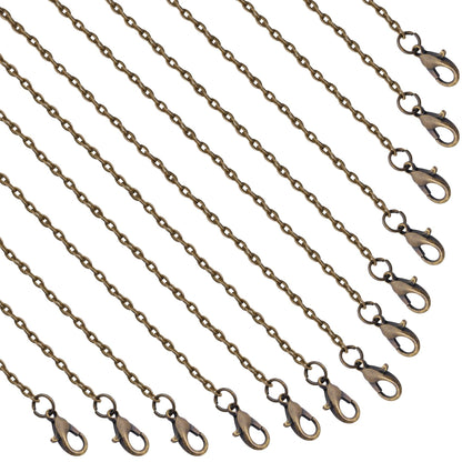 Lemonkey 24 Pack Necklace Chains Bulk,Gold and Silver Plated DIY Cable Link Chains for Jewelry Making 18 Inches