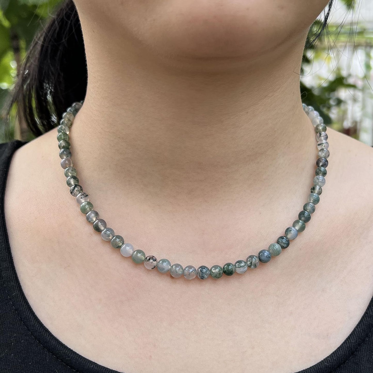Green Aventurine Jade Necklace, Green Choker Necklace Healing Crystal Necklace with Pearl for Women, Handmade Necklaces Spiritual Jewelry for Women.