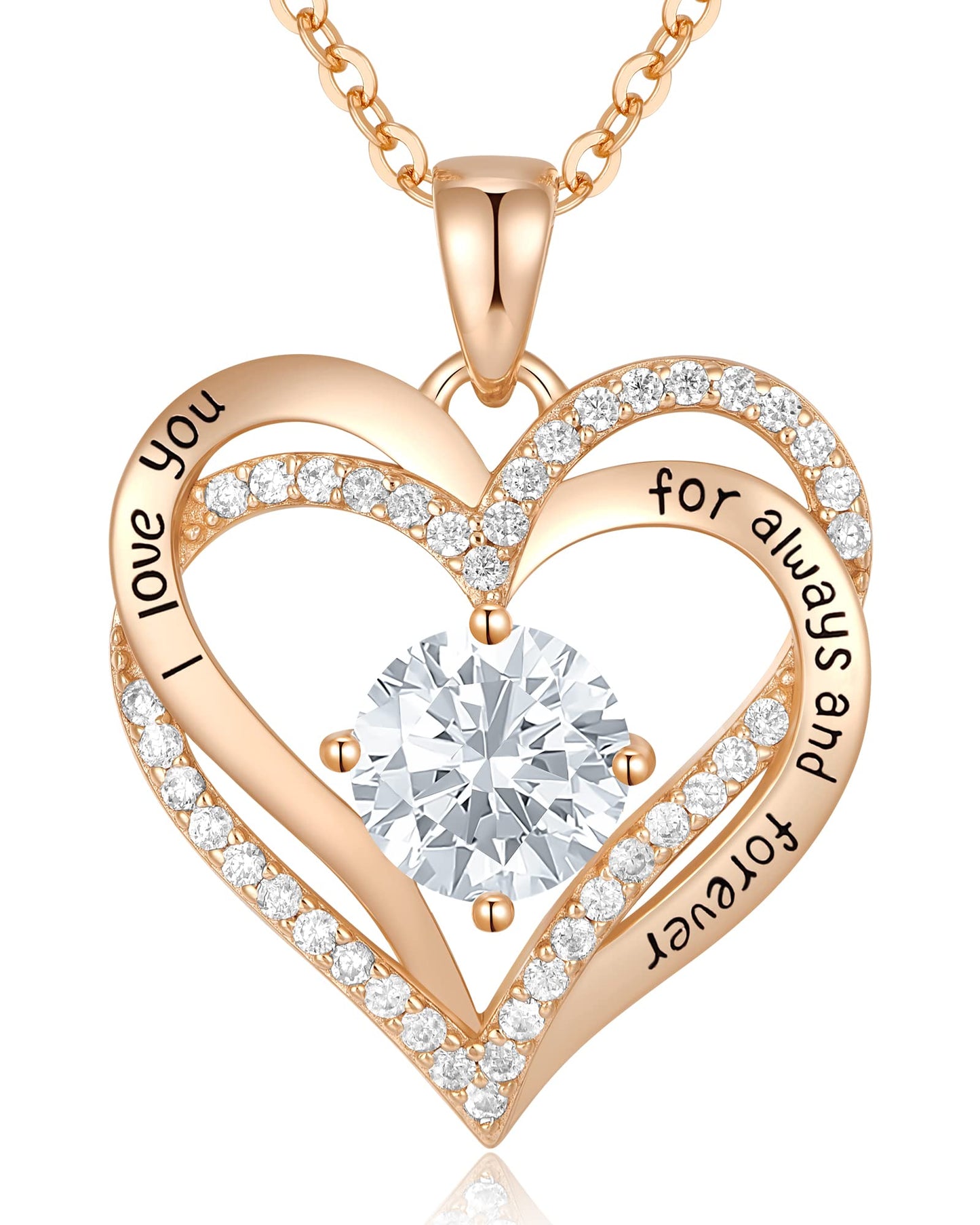 CDE Forever Love Heart Necklaces for Women, Wedding Anniversary, Birthday Mothers Day Christmas Day Gifts for Mom, Mother, Wife, friend, S925 Silver Jewelry with Birthstone Pendant