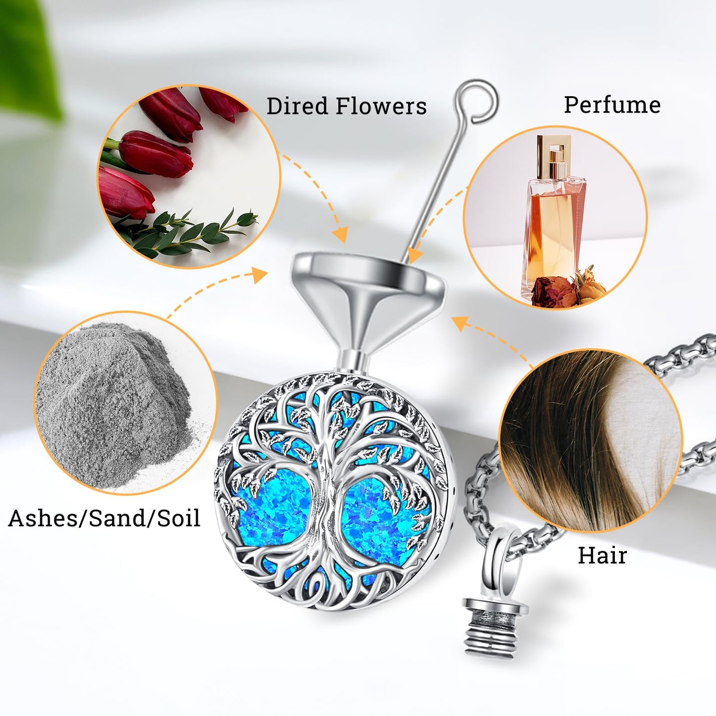Jewelry Gifts - Tree of Life Necklace Sterling Silver Abalone Shell/Opal/Moonstone/Black Onyx/Turquoise/Malachite/Crystal Family Tree of Life Jewelry for Women Men