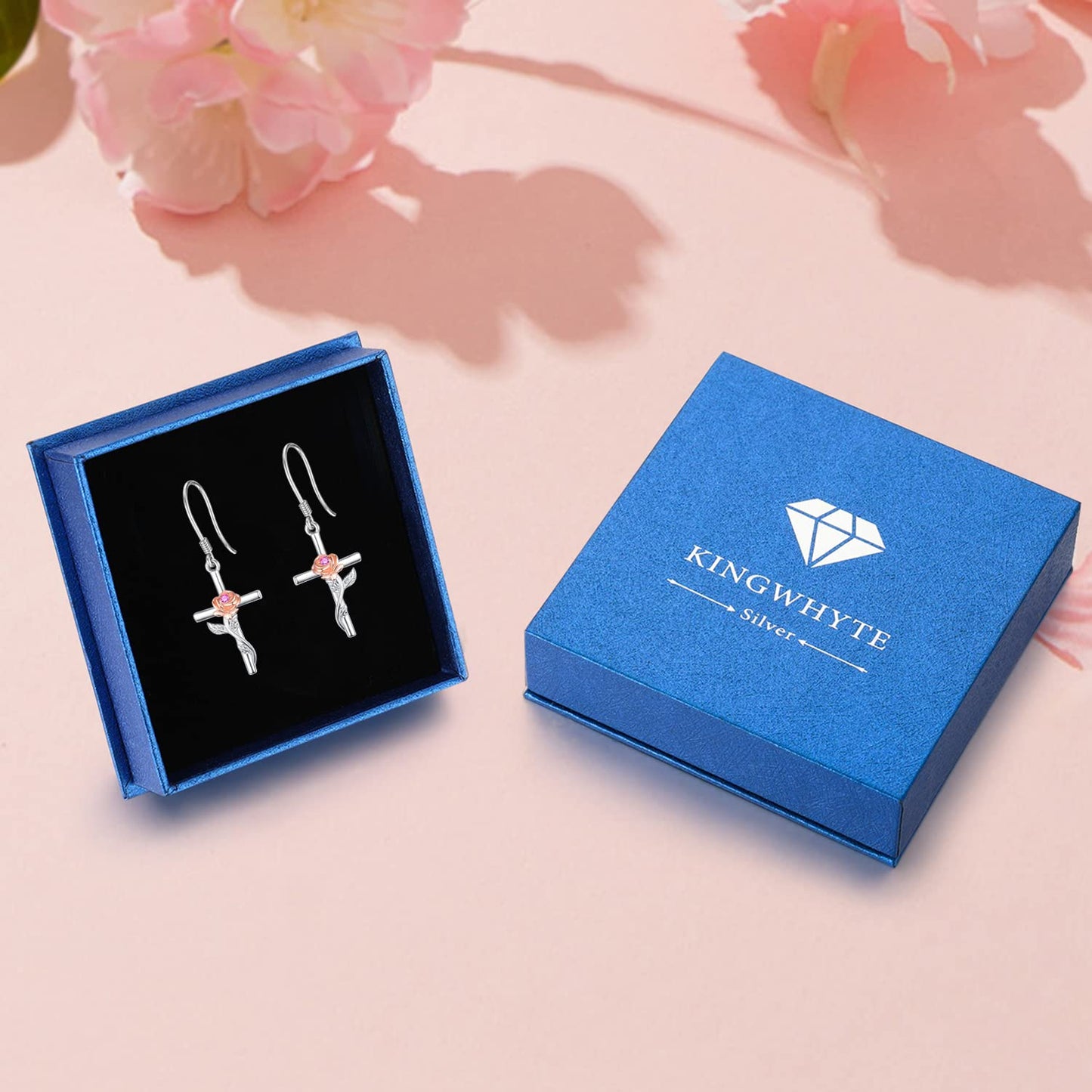 Dreamboat Sterling Silver Cross Earrings for Women Lever Back Dangle Earrings Faith Christian Confirmation Religious Jewelry for Mom