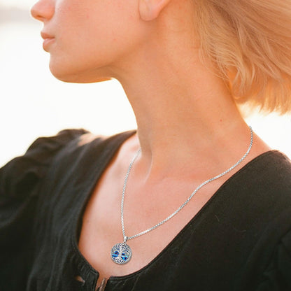 Jewelry Gifts - Tree of Life Necklace Sterling Silver Abalone Shell/Opal/Moonstone/Black Onyx/Turquoise/Malachite/Crystal Family Tree of Life Jewelry for Women Men