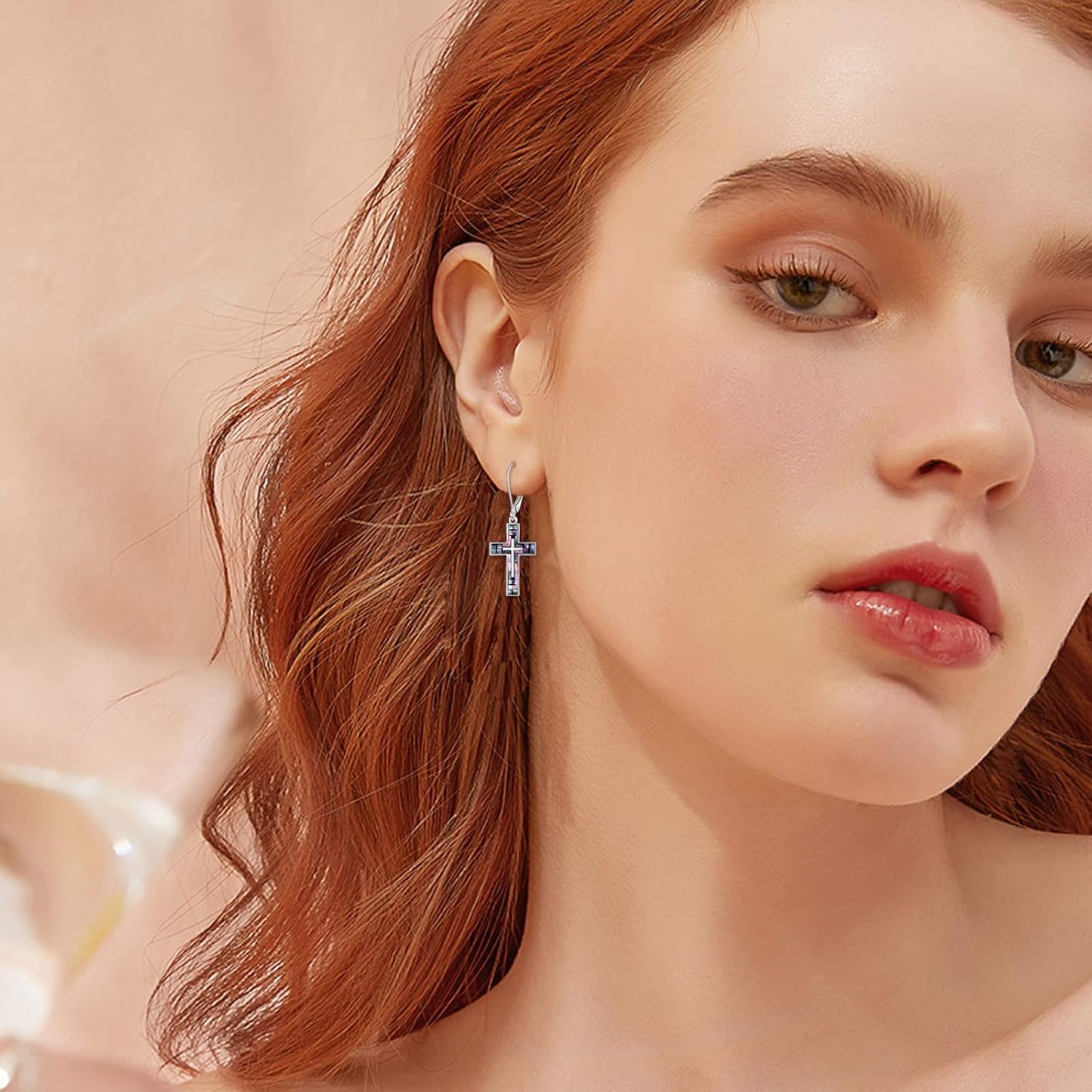 YFN Cross Earrings Sterling Silver Dangle Drop Leverback Cross Earrings Religion Jewelry Christians Gifts for Women Men