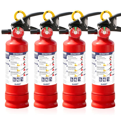 Ougist ABC Fire Extinguisher for Home & Vehicle - 2.5 lb 1-A:10-B:C Rated, Dry Chemical Fire Safety with Quick-Release Handle, Certified for Kitchen/Car/Boat Use-Model FF1KG-2Pack