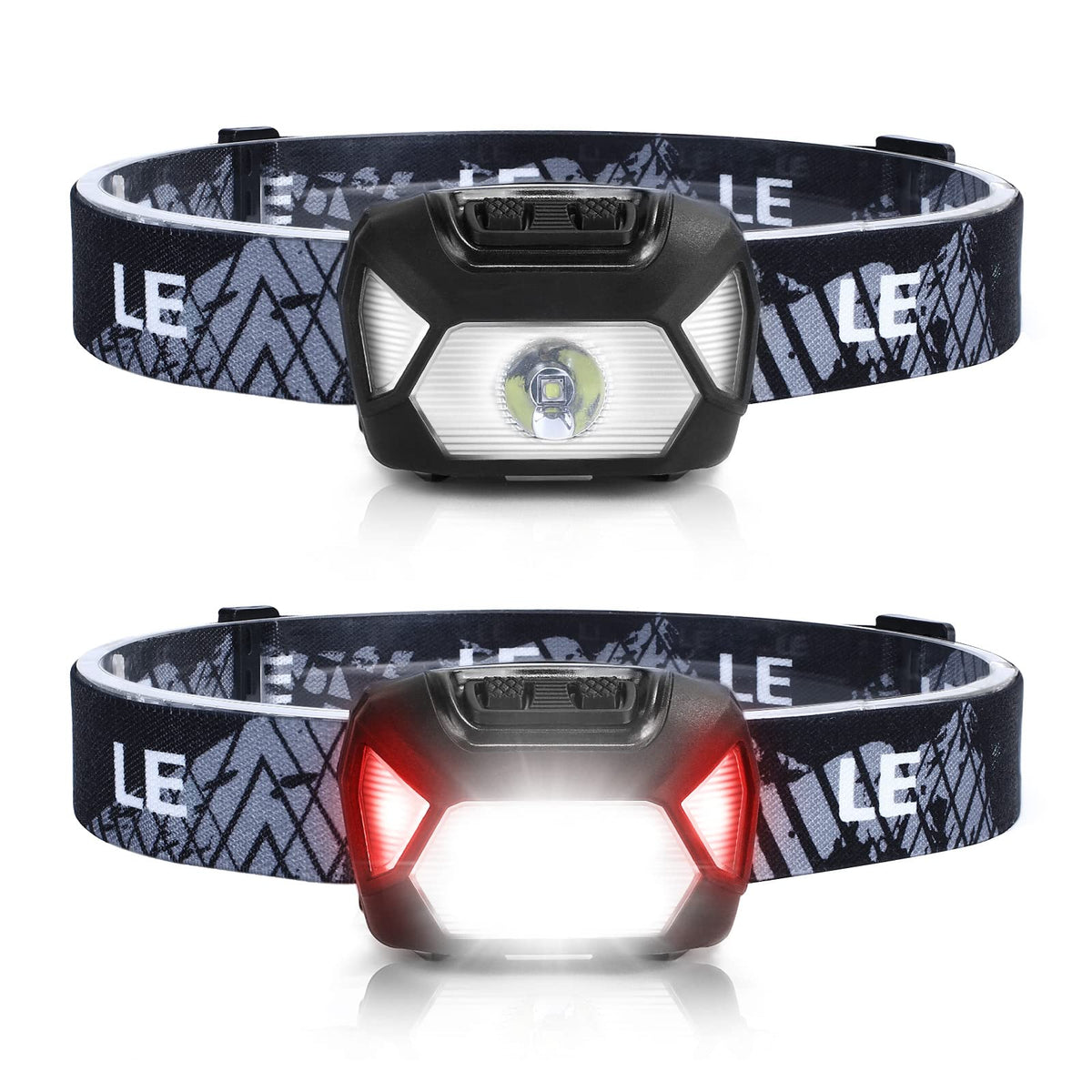 Lepro Headlamp Battery Powered Waterproof LED Headlight 2 Pack - Blue