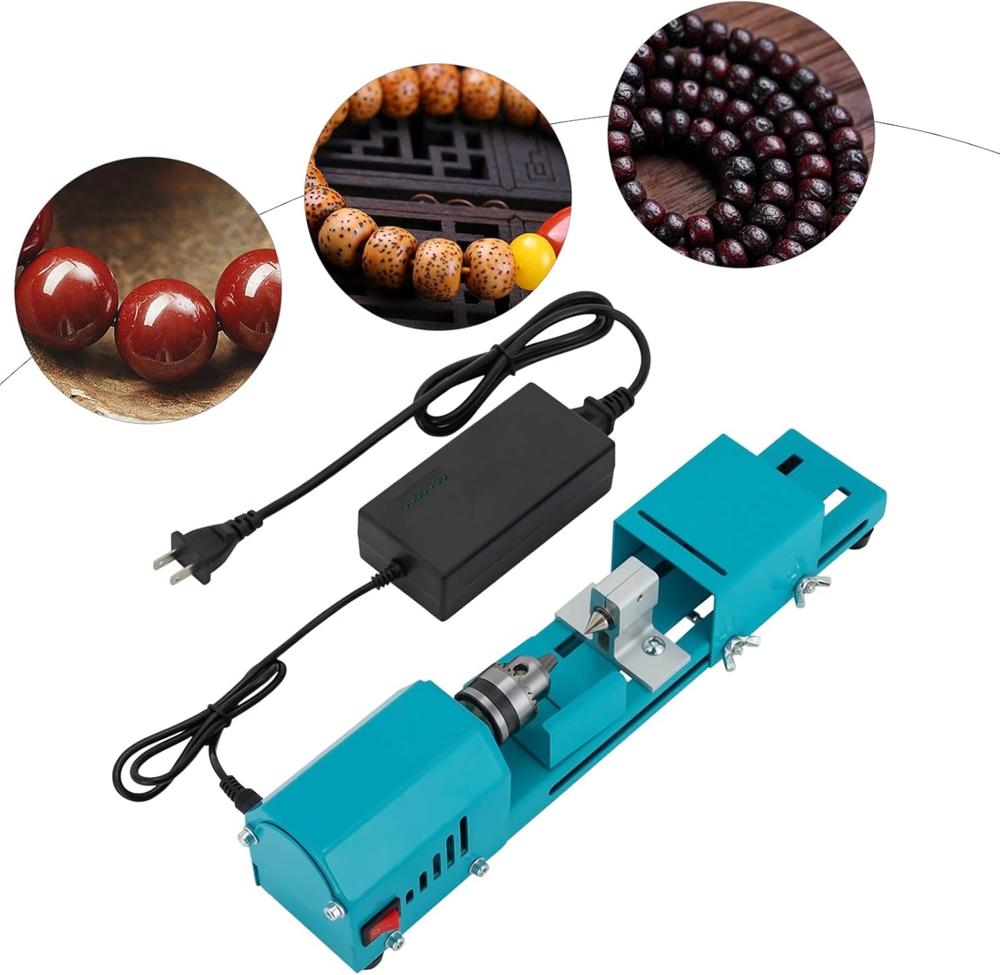 Mini Lathe Machine,Wood Lathe Milling Machine,Multi-Purpose Professional Wood Table Top Lathe Home DIY Grinder Tool for Punching, Engraving, Sanding, Cutting