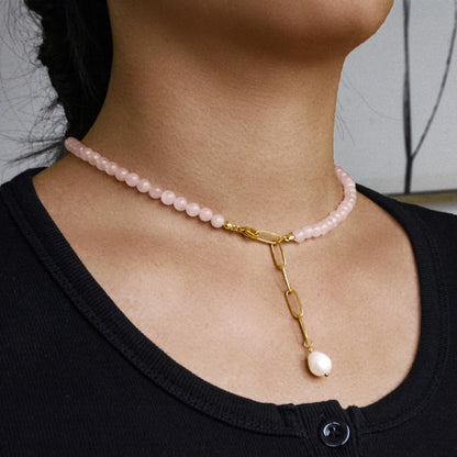Green Aventurine Jade Necklace, Green Choker Necklace Healing Crystal Necklace with Pearl for Women, Handmade Necklaces Spiritual Jewelry for Women.