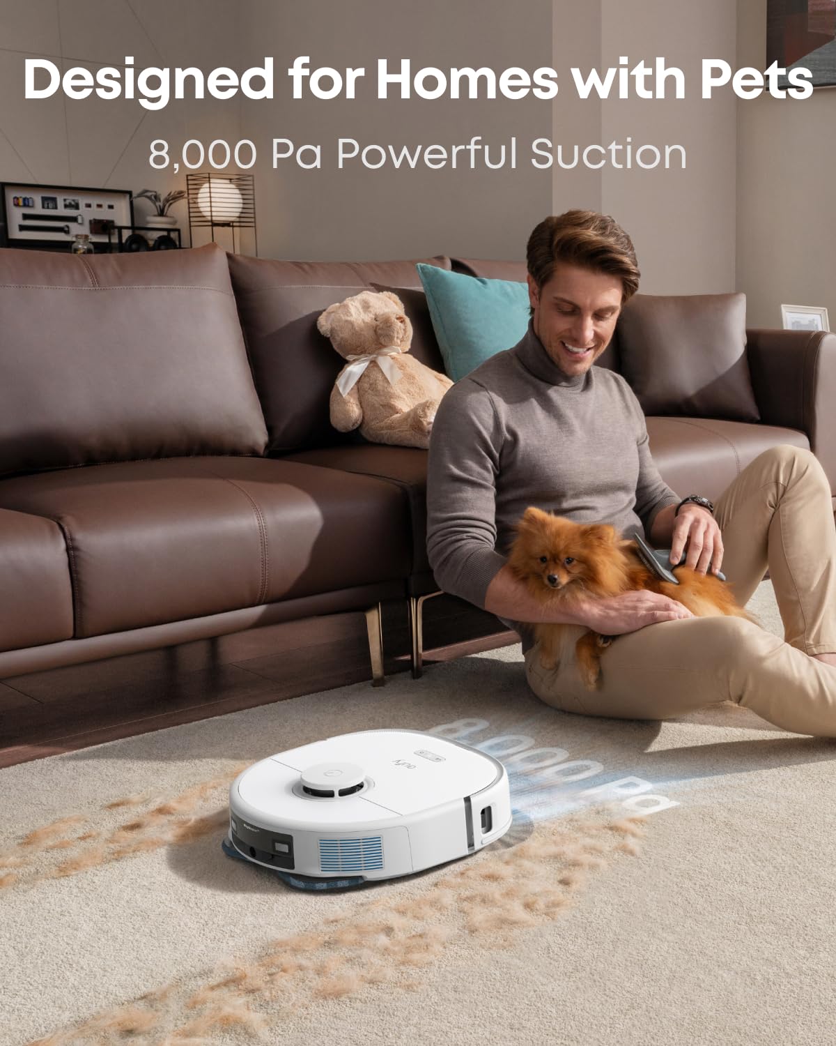 eufy X10 Pro Omni Robot Vacuum and Mop Combo, Incredible Suction, Dual Mops with 12 mm Auto-Lift and Carpet Detection, AI Obstacle Avoidance, Auto Mop Washing&Drying, Self-Emptying, Self-Refilling