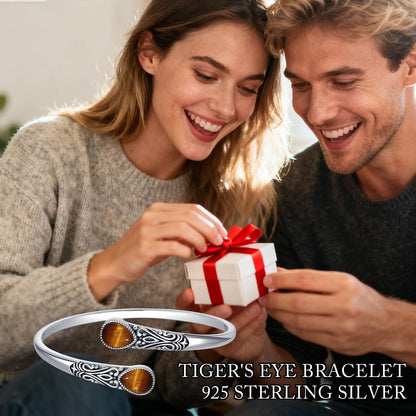 925 Sterling Silver Genuine Gemstone Bracelet for Women Men Handmade Adjustable Boho Navajo Style Bangle Cuff Natural Stone Jewelry Gift