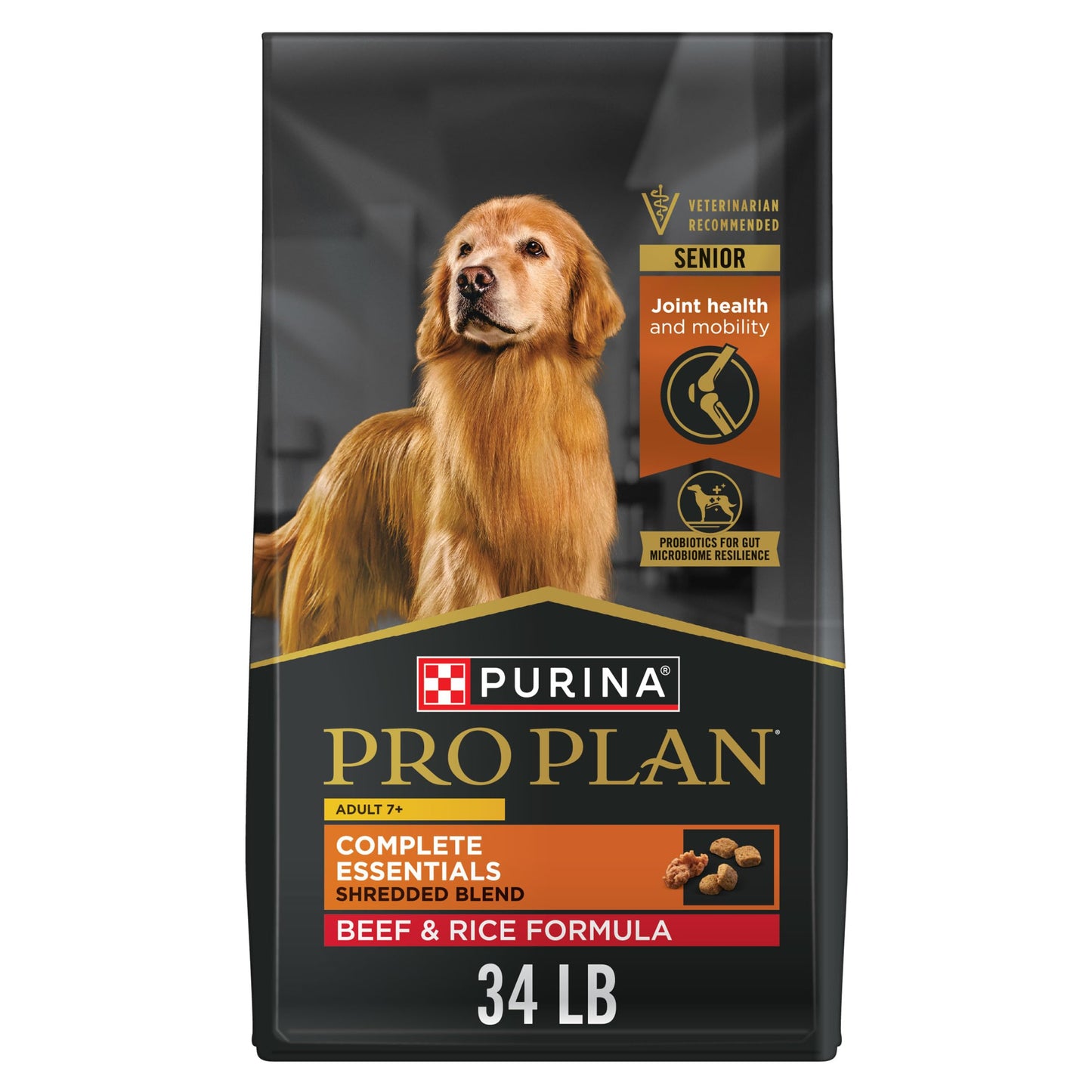 Purina Pro Plan Complete Essentials Shredded Blend Salmon and Rice Dog Food Dry Formula with Probiotics for Dogs - 33 lb. Bag