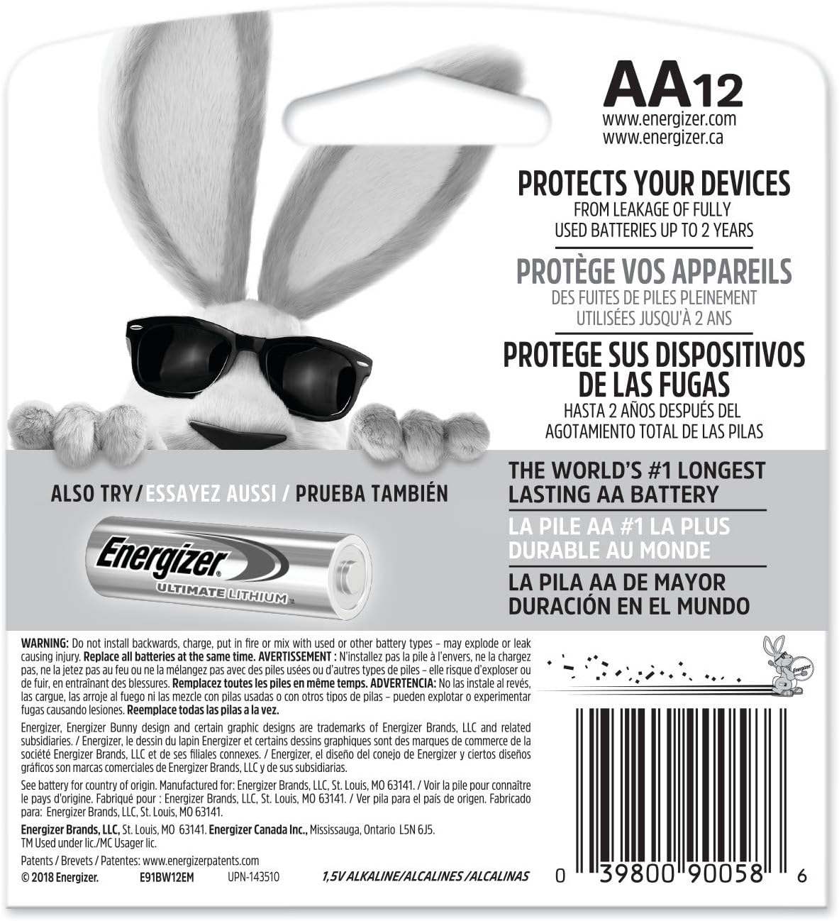 Energizer AA Batteries, MAX Double AA Battery Alkaline, 4 Count