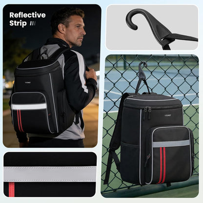 Ytonet Pickleball Bag Fits 4 to 8 Paddles, Large Capacity Pickleball Backpack with Shoe Compartment, Pickleball Paddle Bag Accessories Gifts for Men, Black