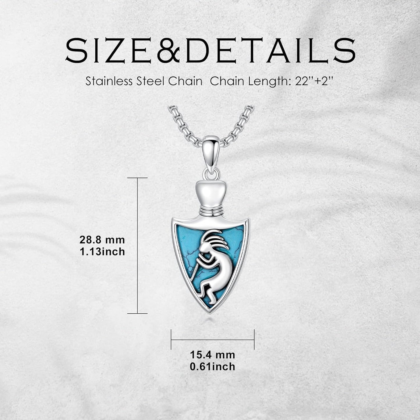 PROESS Sterling Silver Kokopelli Necklace Southwestern Jewelry Gifts for Men Women