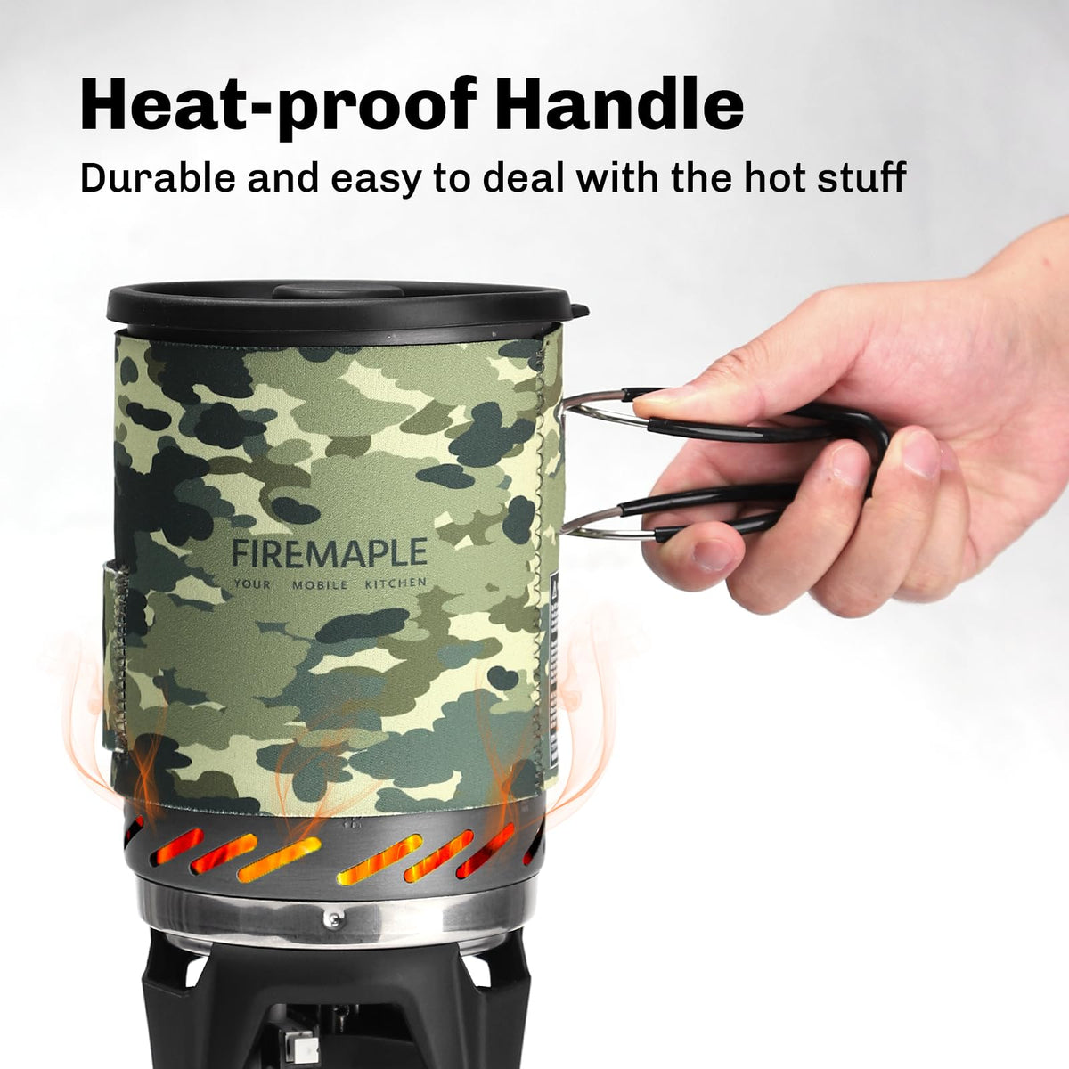 Fire-Maple Fixed Star 1 Backpacking and Camping Stove System, Black 18oz | 30% Faster Boil with HX Base, Piezo Ignition, Compact & Durable, All-in-One Pot, Compatible with Most Canisters, Portable