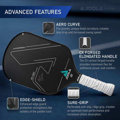 JOOLA Ben Johns Hyperion CFS Pickleball Paddle – Carbon Surface with High Grit & Spin, Elongated Handle, USAPA Approved Ben Johns Paddle