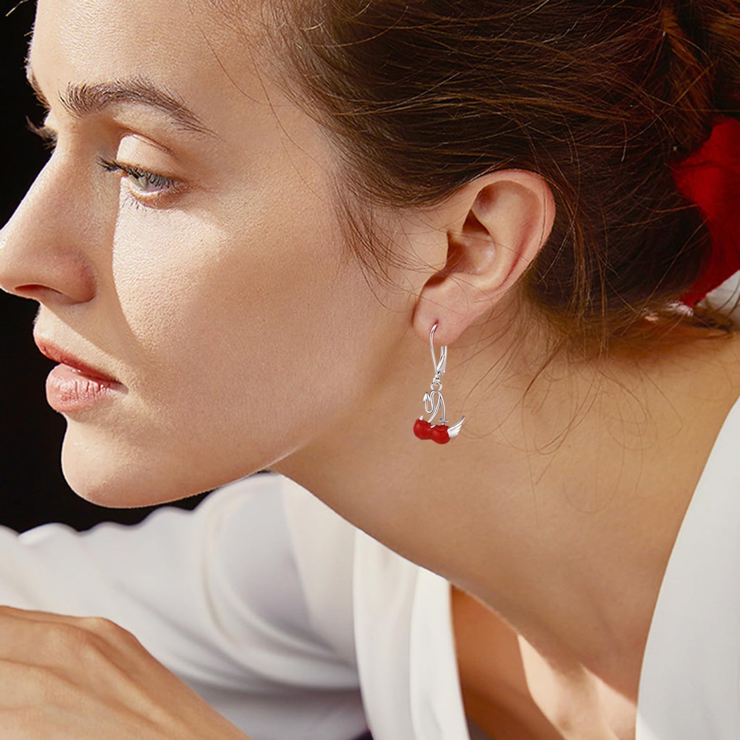 Dangle Earrings 925 Sterling Silver Leverback Earrings Birthday Gift Christmas Sterling Silver Jewelry for Women