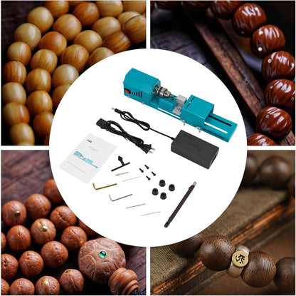 Mini Lathe Machine,Wood Lathe Milling Machine,Multi-Purpose Professional Wood Table Top Lathe Home DIY Grinder Tool for Punching, Engraving, Sanding, Cutting