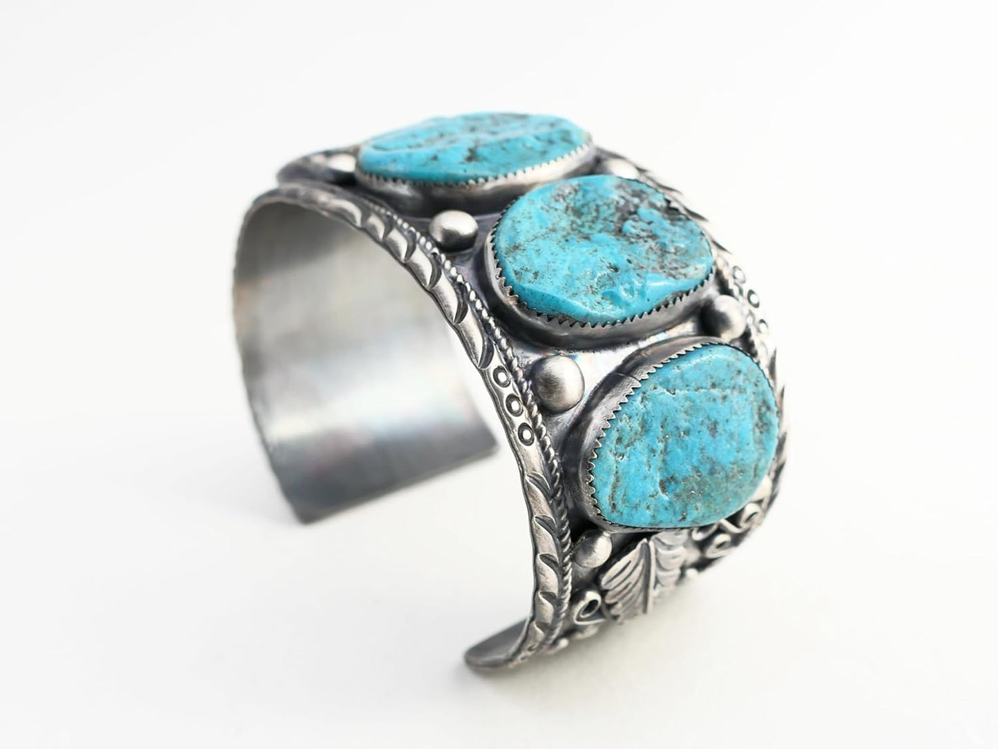 wide mens turquoise cuff silver 8 1/4 inch, Navajo cuff bracelet Kingman turquoise cuff, big silver bracelet for men, blue turquoise jewelry