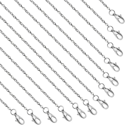 Lemonkey 24 Pack Necklace Chains Bulk,Gold and Silver Plated DIY Cable Link Chains for Jewelry Making 18 Inches