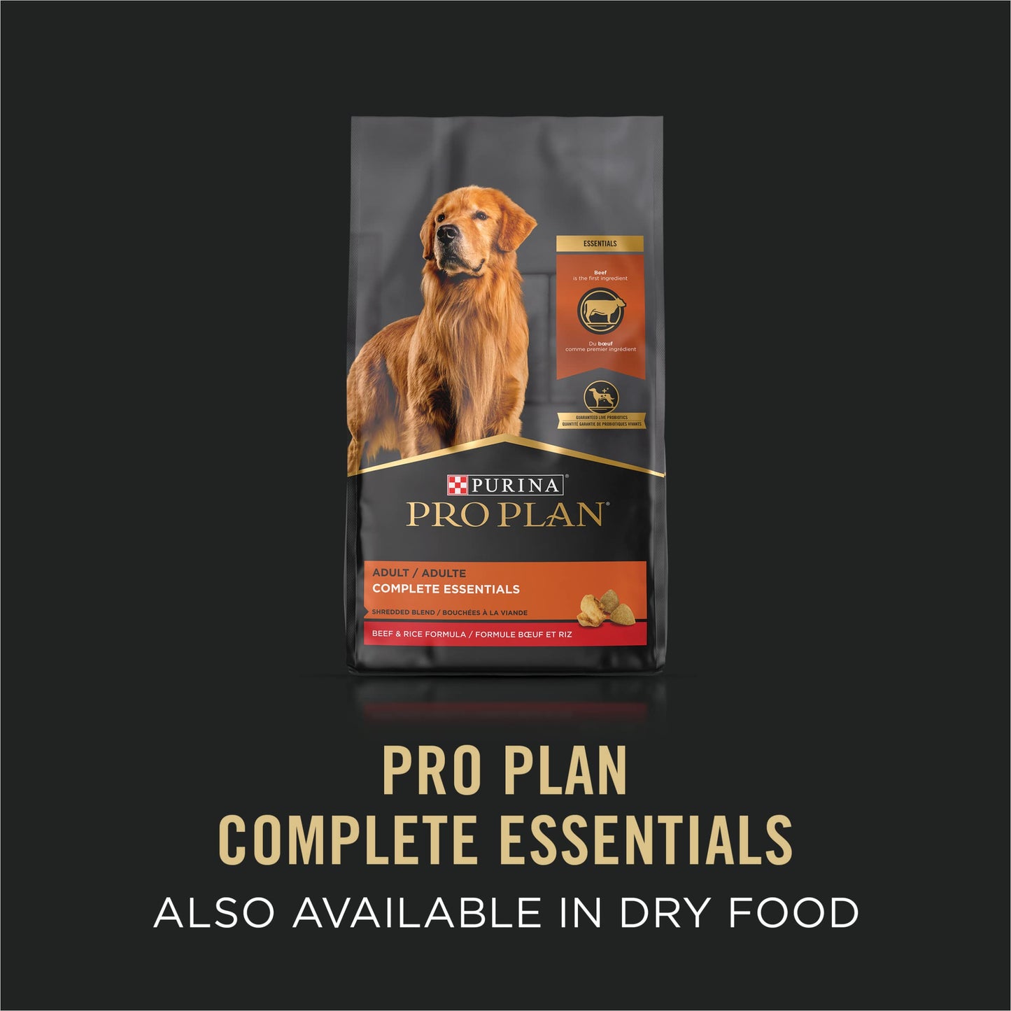 Purina Pro Plan Complete Essentials Shredded Blend Salmon and Rice Dog Food Dry Formula with Probiotics for Dogs - 33 lb. Bag