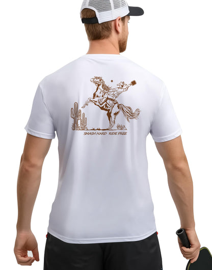 Pickleball Shirts for Men - UPF 50+ Quick Dry Performance Tee Short Sleeve T-Shirt for Pickleball Players