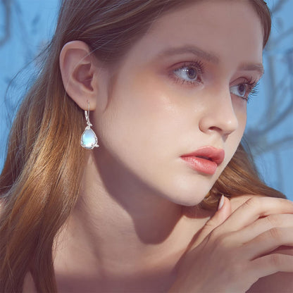 Palpitate Turquoise/Abalone Shell Earrings for Women 925 Sterling Silver Dangle Leverback Earrings Silver Jewelry Christmas Gifts