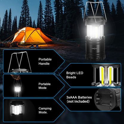 LED Camping Lantern, Battery Operated, 2 Pack